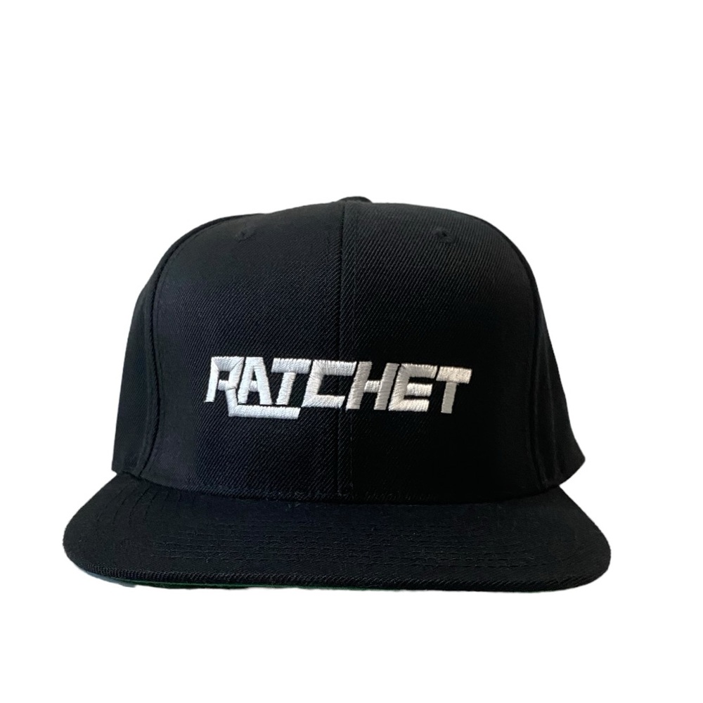 Juicy J "Ratchet" Concert Merch Flat Bill Snap Back Hat Black‎ White